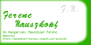 ferenc mauszkopf business card